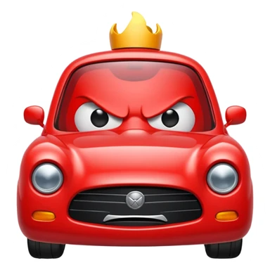 angry red car cute sticker