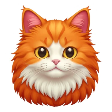 red orange fluffy cat sticker