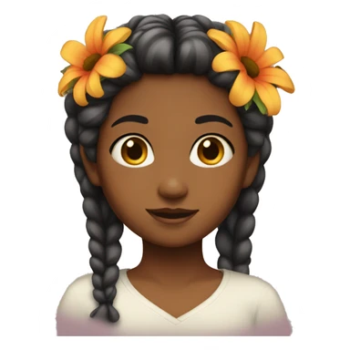 girl w flower on her hair sticker