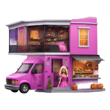 Barbie’s 5 story tall haunted dream house and food truck  sticker