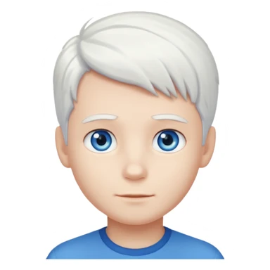 pure white hair, cute Boy sticker