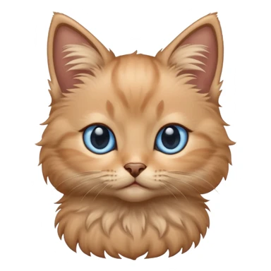 light brown fluffy kitten with blue eyes sticker