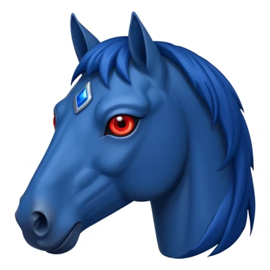 Blue horse with red eye sticker