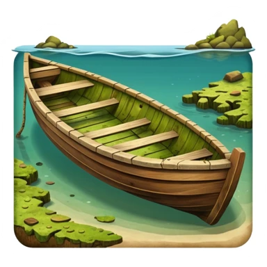 A sunken row boat sticker