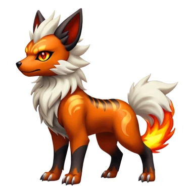 Shiny Gothic Exotic Futuristic Houndoom-Arcanine-Zorua-Torracat-Pokémon-Fakémon-hybrid-creature sticker