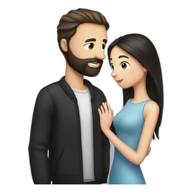 couple-kissing-consisting-a-white-girl-with-dark-long-straight-hair,and-a-white-man-with-black-hair-blue-eyes-and-beard sticker