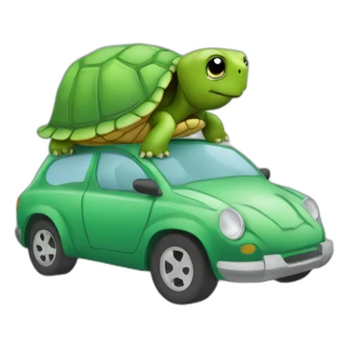 tortue dans voiture sticker