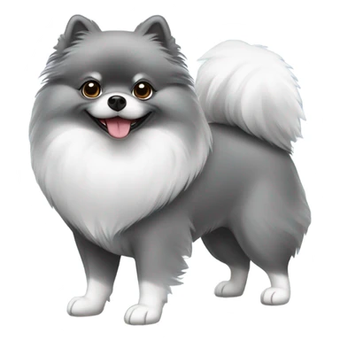 Standing Pomeranian grey with white sticker