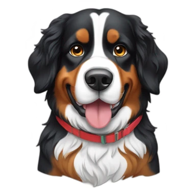 Bernese mountain dog skiing sticker