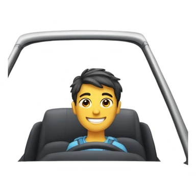 smiling boy in car sticker