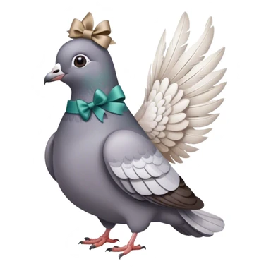 pigeon with a bow sticker