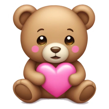 Teddy with pink forever heart sticker