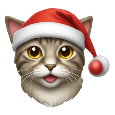 cat wearing santa hat sticker