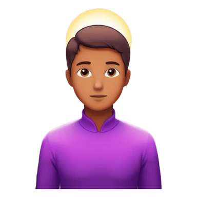 A charismatic person glowing in center of a room, radiating a violet warm bright aura glow, he is calm with a lot of people around sticker