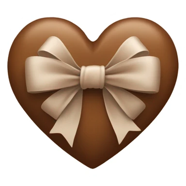 Brown heart with bow sticker