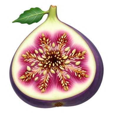 Please create a emoji of a single half of a fig with the internal seeds sticker