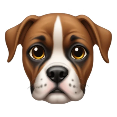 cute baby dog boxer face sticker