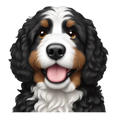 Black and white bernedoodle  sticker