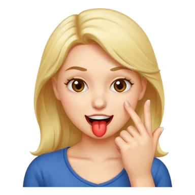 Finger biting flirty face sticker