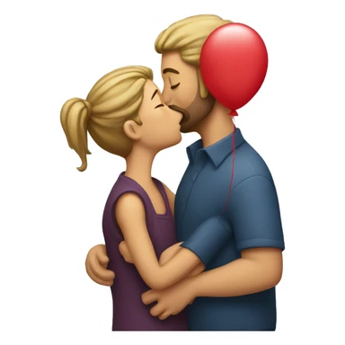 Man kissing a balloon  sticker