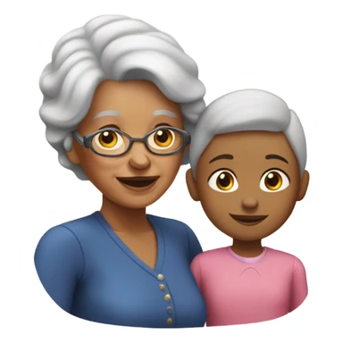 Grandmother with a girl sticker