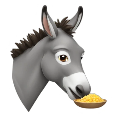 Donkey eating sticker