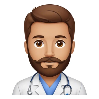 Veterinary with brown hair and beard sticker