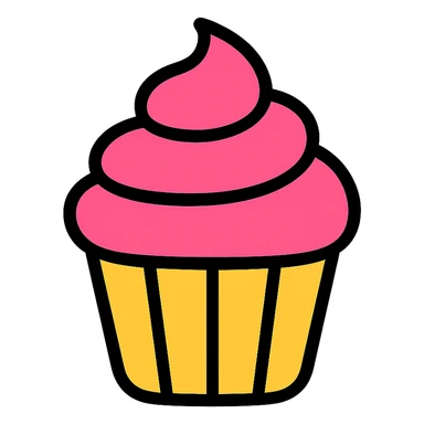 cupcake with pink icing icon sticker