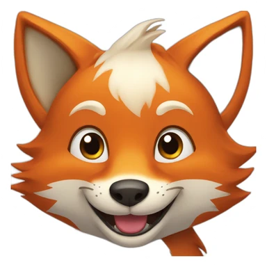 A fox with a huge smile sticker