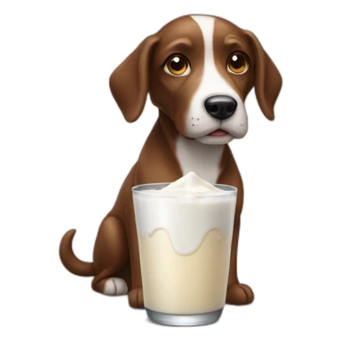 Drink milk dog sticker