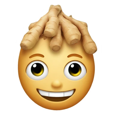 ginger root with happy face sticker