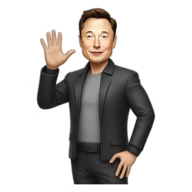 Elon musk waving sticker
