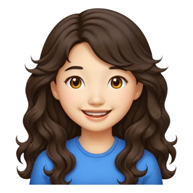 Asian girl with long wavy hair emoji sticker