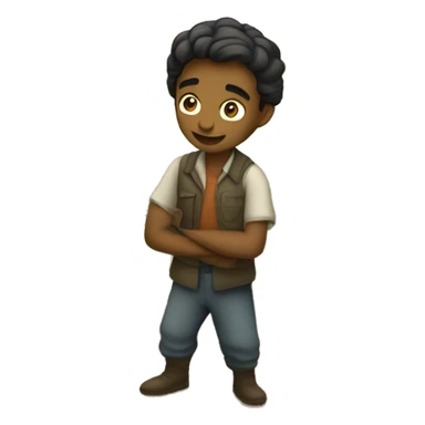 (Scene of a small village with a young man, Raj, working hard in a field) sticker