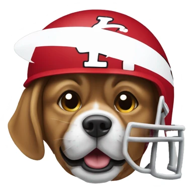 dog with a kansas chiefs helmet sticker