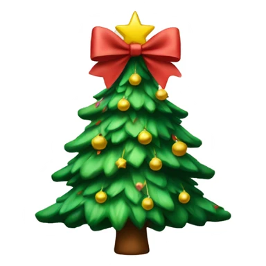 A Christmas tree with a bow on top instead of a star sticker