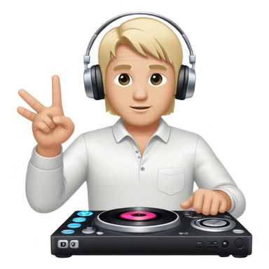 blond big man dj pointingleft sticker