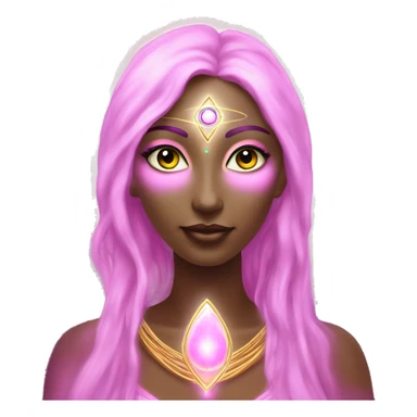 Pleiadian radiant glowing diva woman female third eye pink sticker