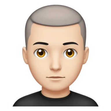 Un mec avec blanc avec une buzz cut noir  sticker