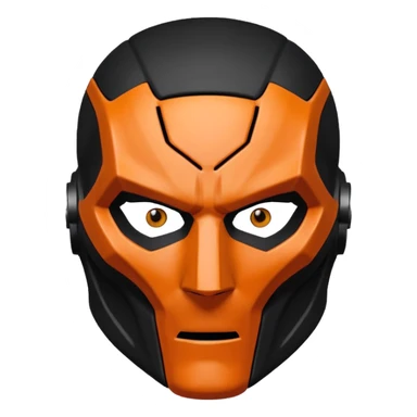 Death stroke mask all black -orange sticker