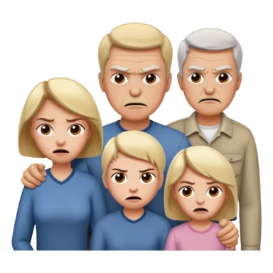 HAZ UNA FAMILIA GRITANDO, MI NOVIA, MI PAPA. MI MAMA Y YO. CARA DE GRITOS FUERTEES. QUE SE NOTE QUE GRITAN MOLESTOS sticker