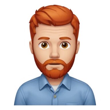 red bearded man with shirt sticker