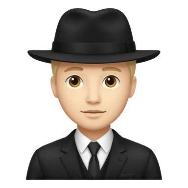 new yorker with hat and suit, black, light skin guy sticker