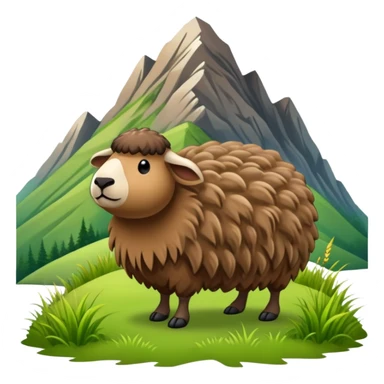 haggis walking around a mountain sticker