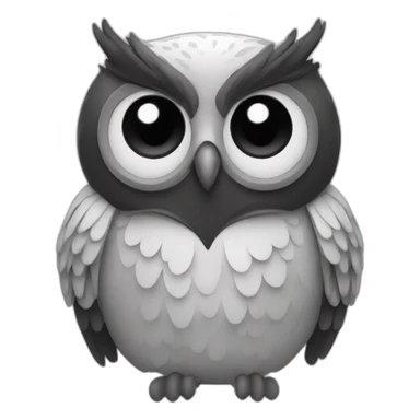 Owl black and white sticker