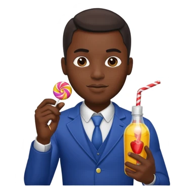 Sexy black man hold a bottle and a lollipop sticker