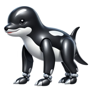 black tubby orca robodog sticker