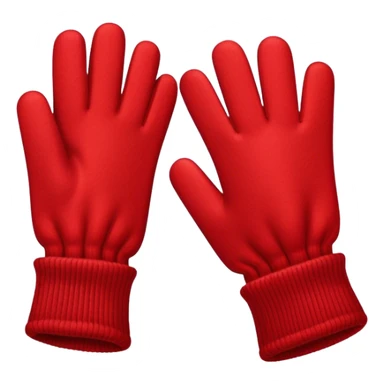 A pair of red wool gloves, cozy and soft, with ribbed cuffs sticker