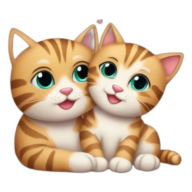 Cuddling tabby cats on Valentine’s Day  sticker