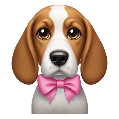 Beagle with pink bow sticker
